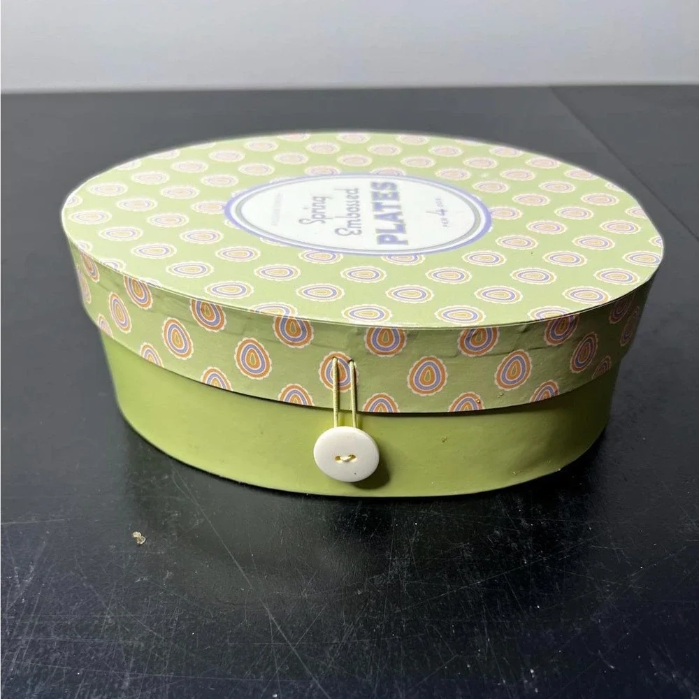 Williams Sonoma Egg‎ Plates Pastel Embossed Bunny Chick Set of 4 with Box